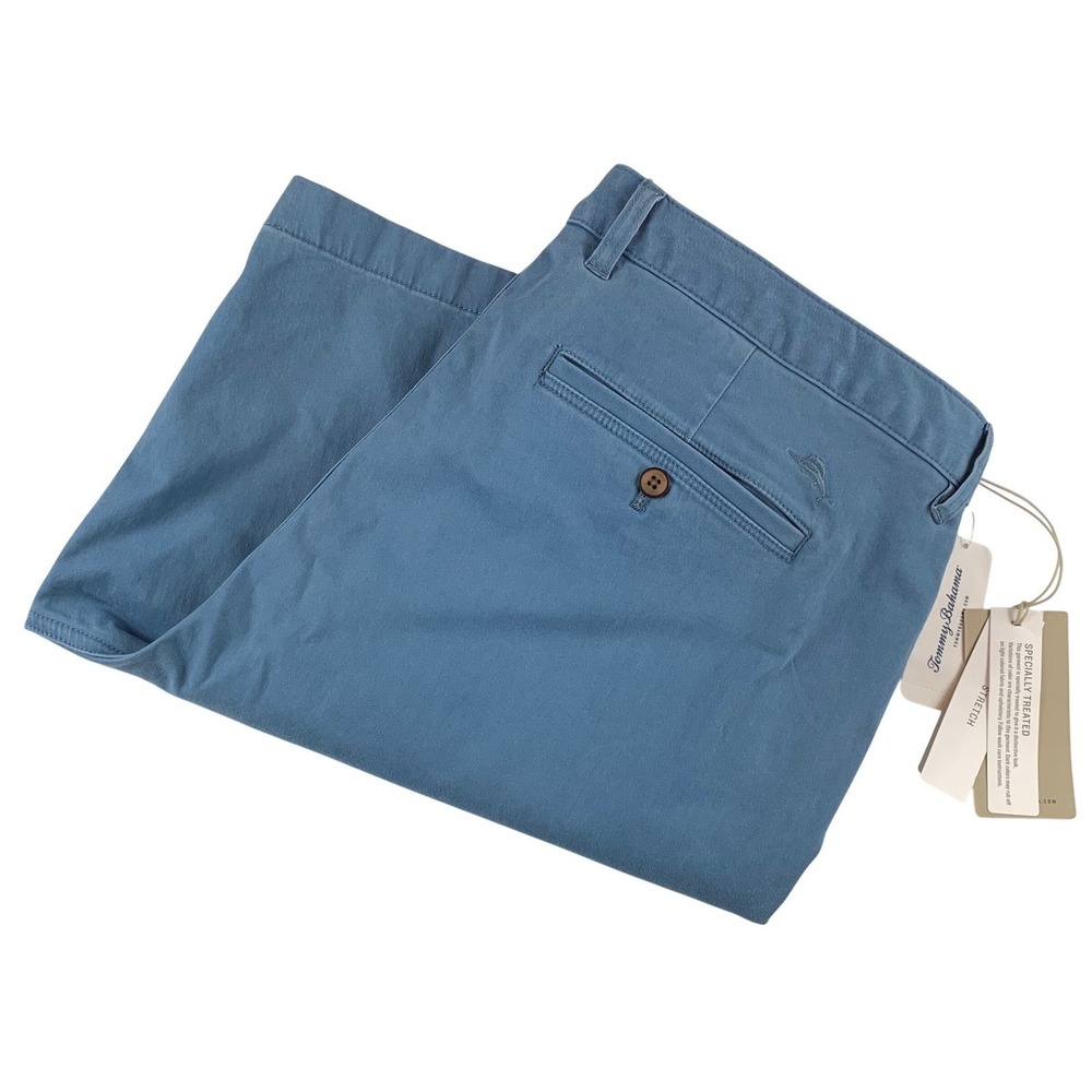 Tommy Bahama Boracay Shorts Men 40 Blue Cotton Blend Flat Front ST890081 NWT